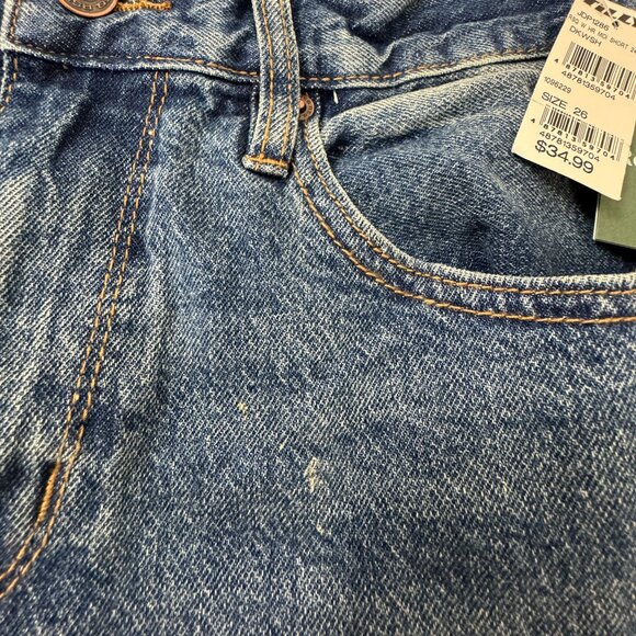 NWT RSQ Womens High Rise Midi Shorts Dark Wash Size 26 - Picture 6 of 10